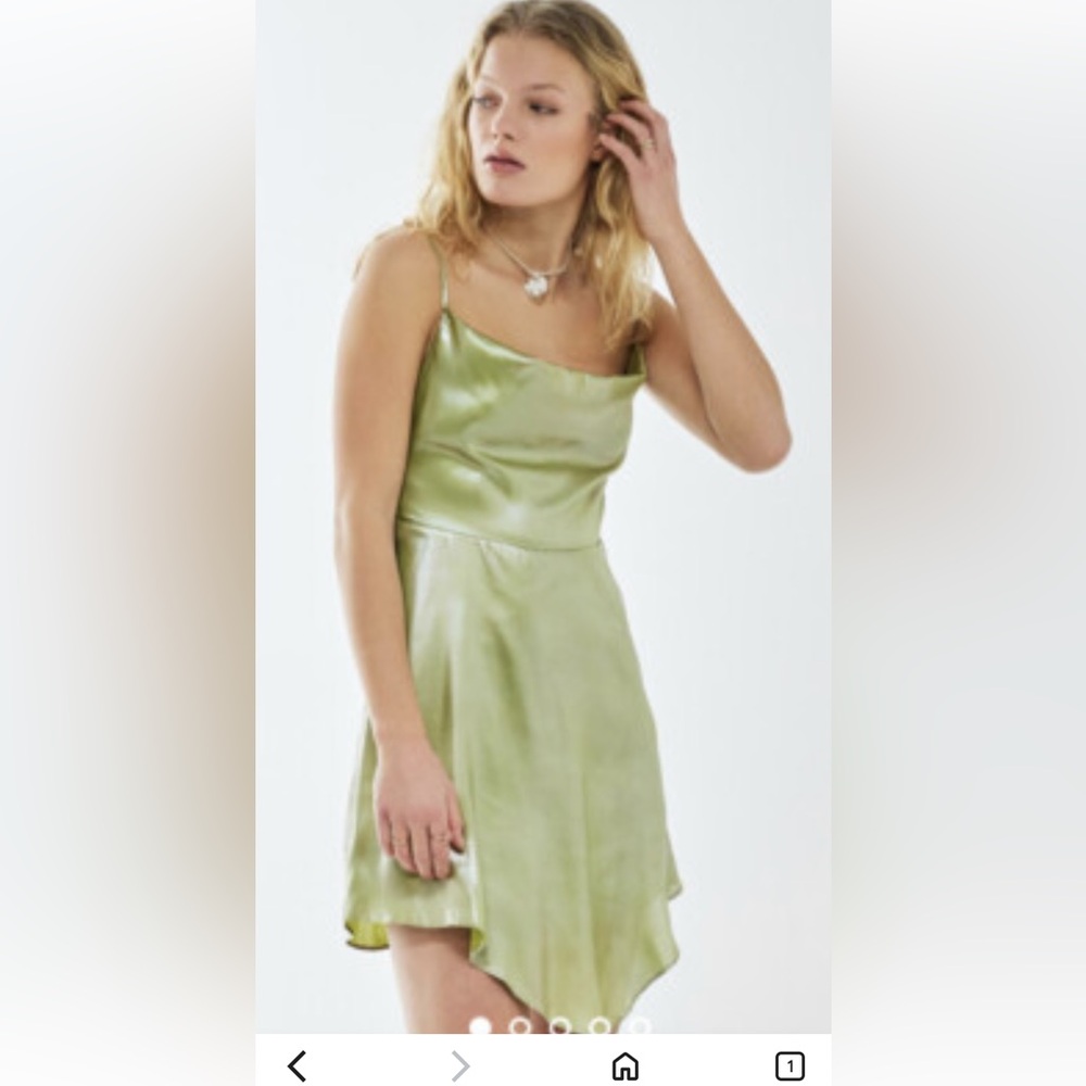 Urban Outfitters Light Green Satin Mini Dress